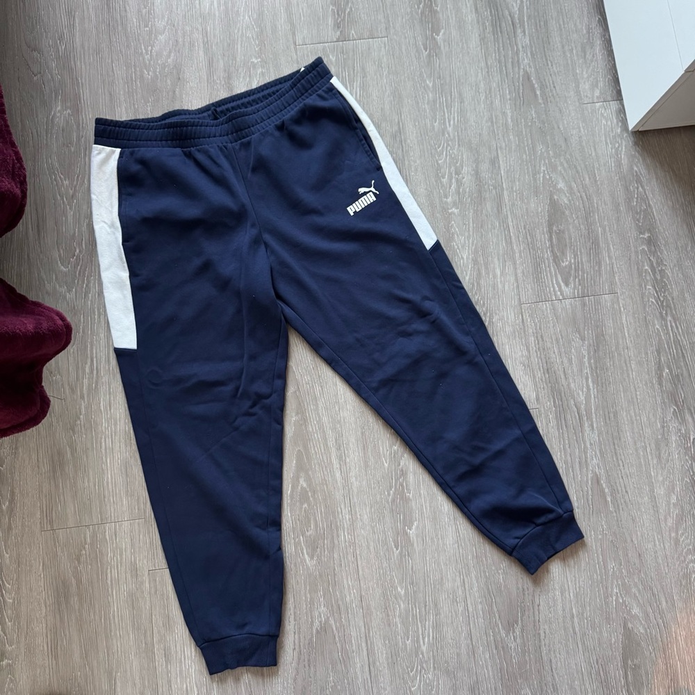 Puma  Navy Joggers with White Accents